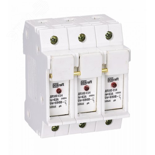 Держатель-предохранитель C14 со светодиодной индикацией 3п ДП-102