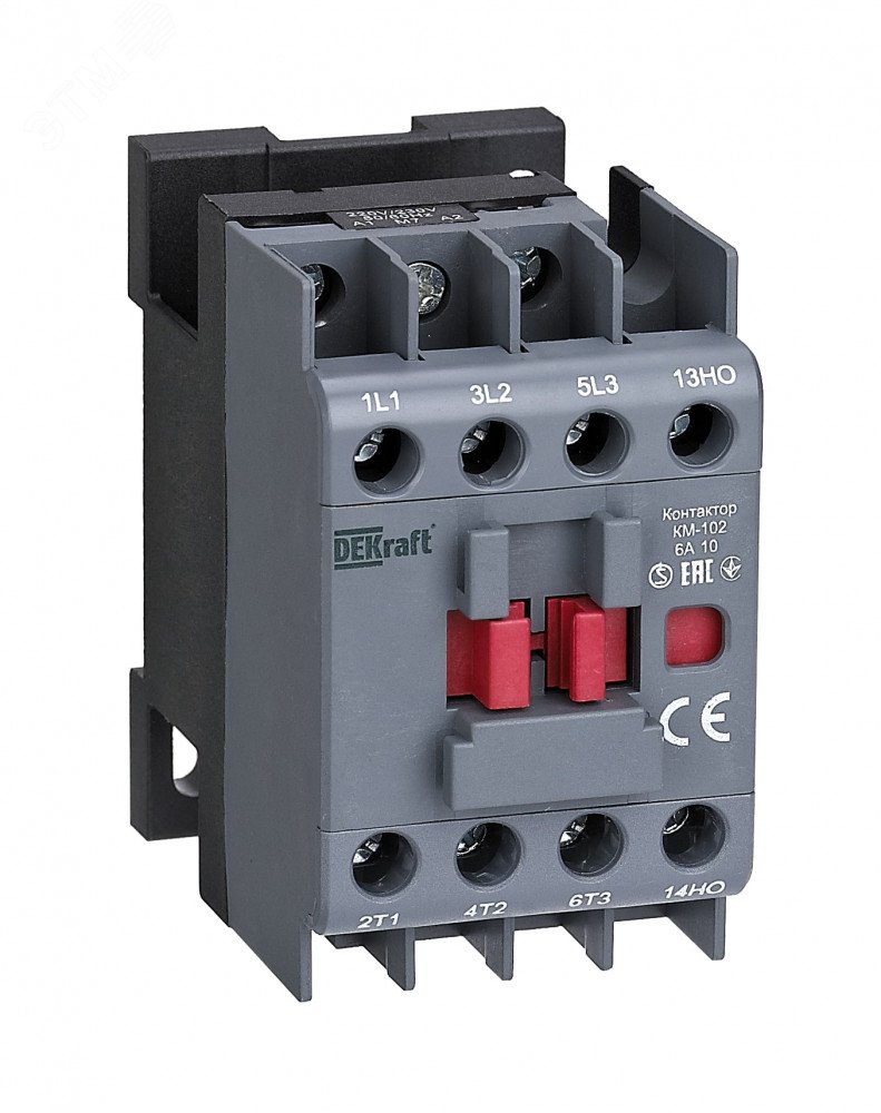 Контактор 6А 220В/230В АС3 АС4 1НО КМ-102