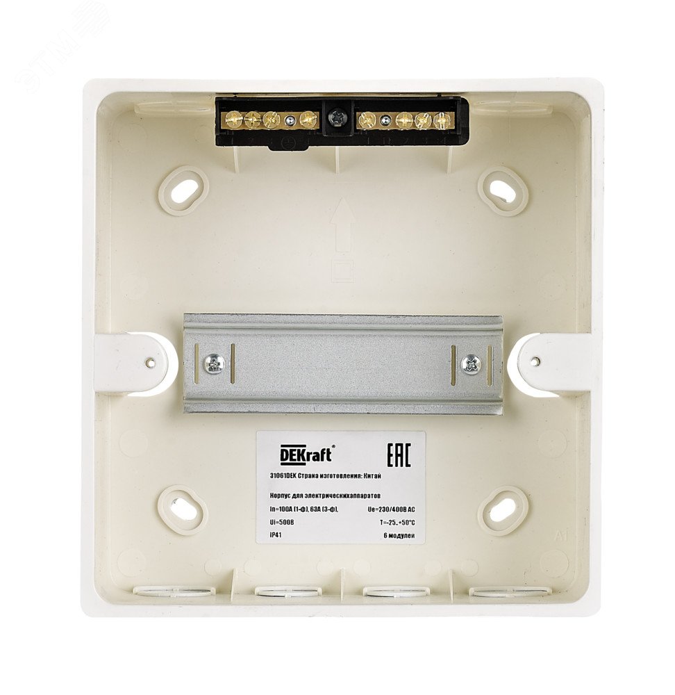 Корпус пластиковый навесной прозрачная дверь 1 ряд 6 мод. IP41 ЩРН-П