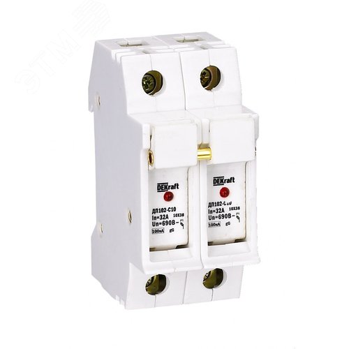 Держатель предохранителя типа C10 со светодиодной индикацией 2п ДП-102