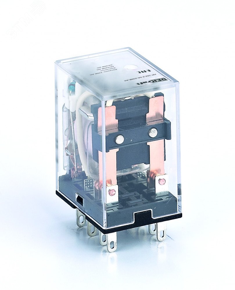 Промежуточное реле 2 конт. с LED инд. 5А 12В AC ПР-102