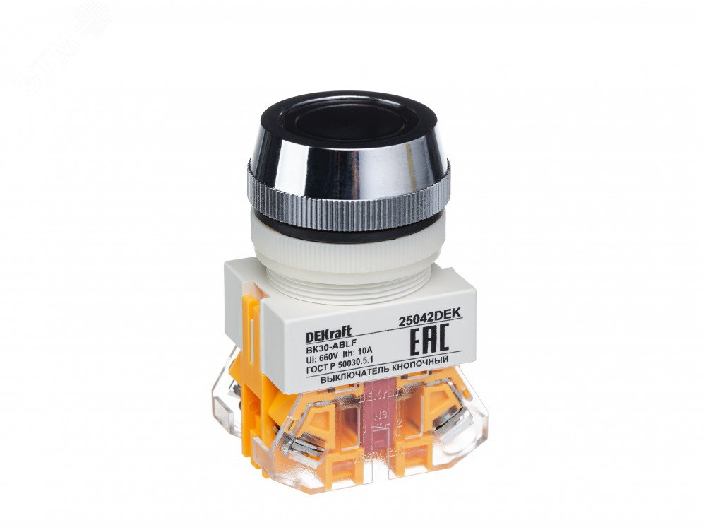 Кнопка ABLF 30мм черная 220В ВK-30