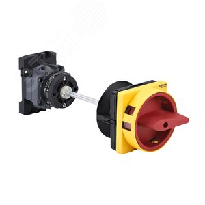 ВЫКЛЮЧАТЕЛЬ-РАЗЪЕДИНИТЕЛЬ 4P 20A IP20 С КРАСНОЙ ВЫНОСНОЙ РУКОЯТКОЙ НА ДИН-РЕЙКЕ/ПЛАТЕ С ЗАМКОМ