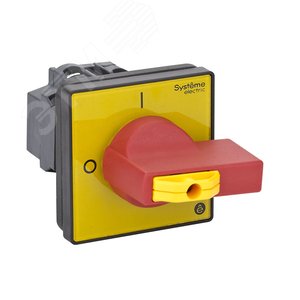 ВЫКЛЮЧАТЕЛЬ-РАЗЪЕДИНИТЕЛЬ 3P 20A IP20 С КРАСНОЙ РУКОЯТКОЙ НА ДВЕРЦУ 4 ВИНТА 1 ЗАМОК