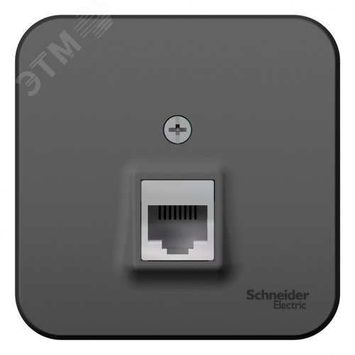 Розетка BLANCA наружная компьютерная RJ45, кат.5e, с изолирующей пластиной, антрацит