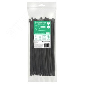 Стяжка кабельная MultiSet 370х4.8 Чёрная (100шт)