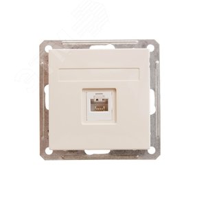 W59 Розетка телефонная скрытая в рамку бежевая
