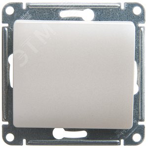 GLOSSA Кнопка нажимная схема 1 перламутр в рамку