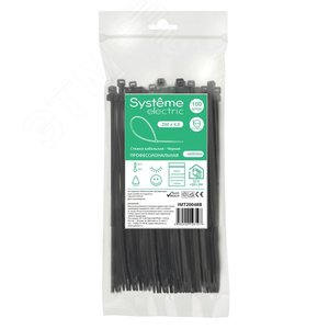 Стяжка кабельная MultiSet 200х4.8 Чёрная (100шт)