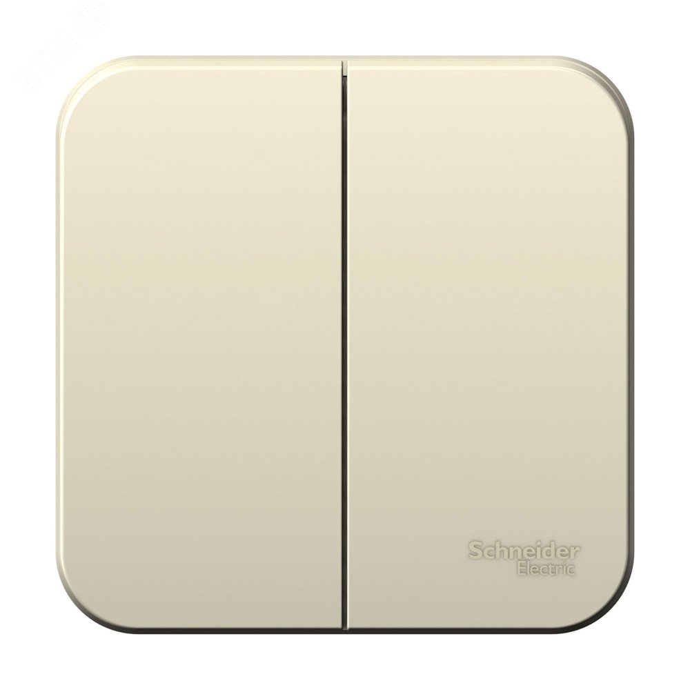 Выключатель BLANCA двухклавишный наружный (схема 5) с изоляционной пластиной 6A 250B молочный