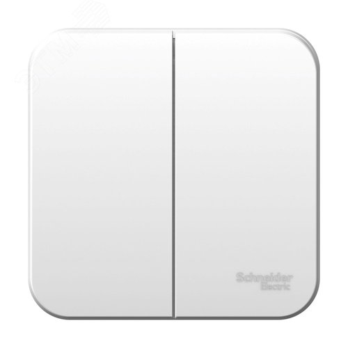 Выключатель BLANCA двухклавишный наружный (схема 5) с изоляционной пластиной 6A 250B белый