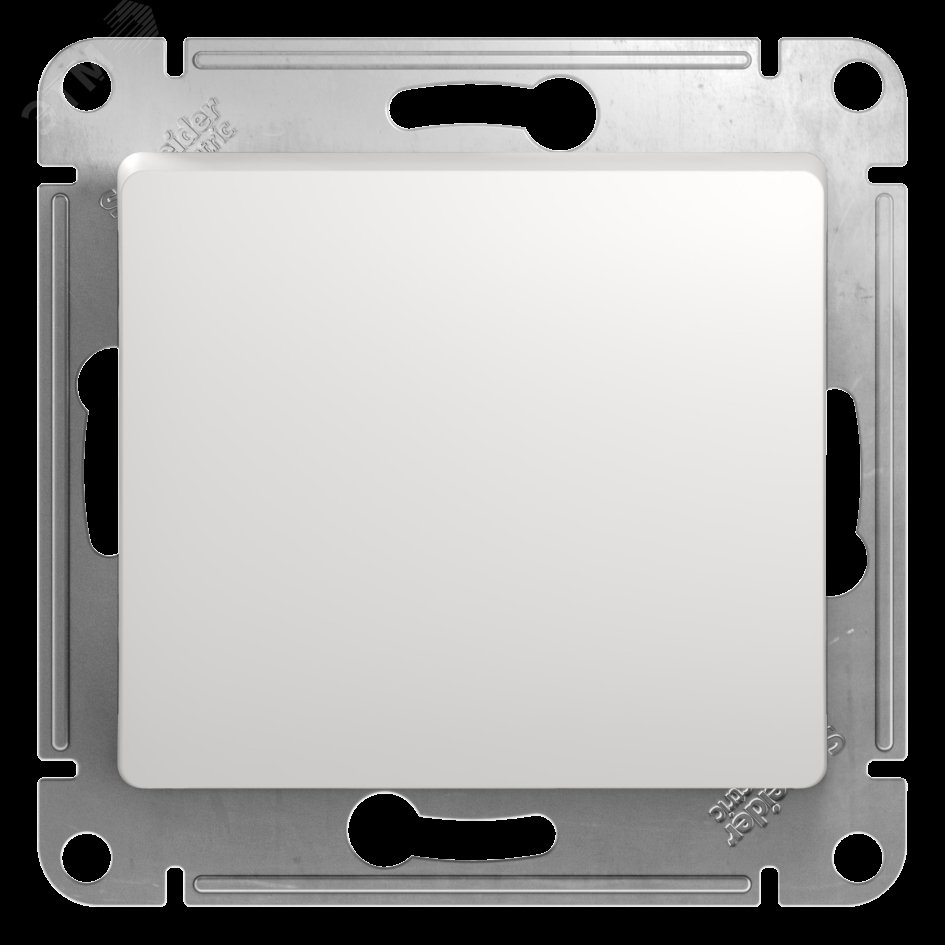 Выключатель одноклавишный, в рамку, белый схема 1