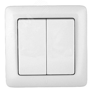 ХИТ Выключатель двухклавишный скрытый 250В 6А белый
