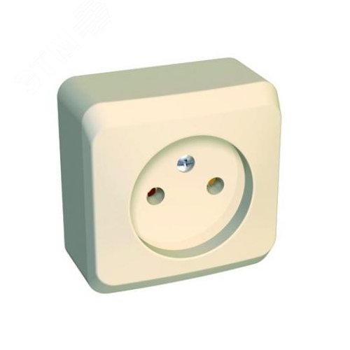 ЭТЮД Розетка наружная без заземления без шторок бежевая