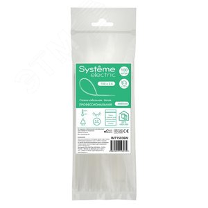 Стяжка кабельная MultiSet 150х3.6 Белая (100шт)