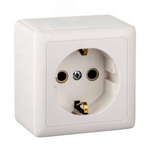 ХИТ Розетка наружная с заземлением 16А белая
