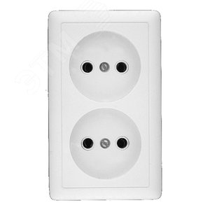 ХИТ Розетка двойная наружная белая без заземления и шторок 16А 250В