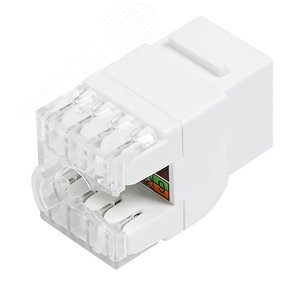 Модуль розеточный СегментЛАН Cat6 UTP, Keystone, белый, прозрачн. крышка, 180 градусов