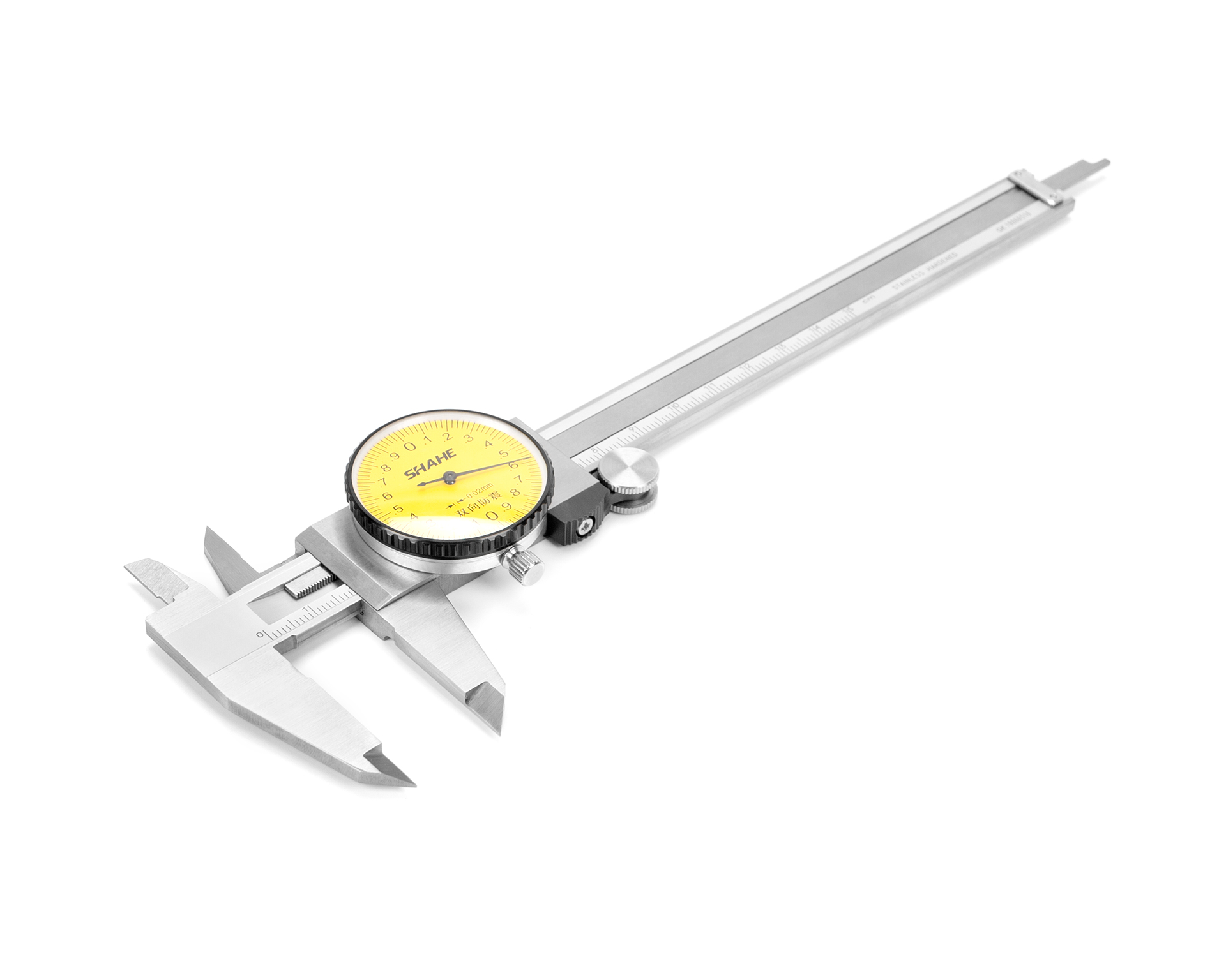 Штангенциркуль ШЦК-1-150 0,02 с круг. шкалой губ. 40мм SHAHE с калибровкой