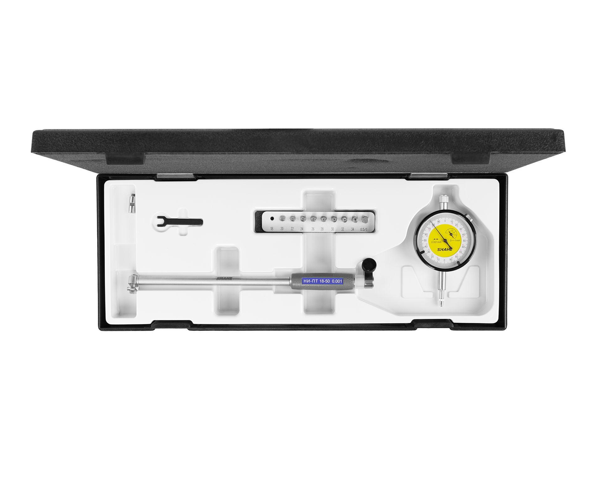 Нутромер индикаторный НИ пов.точн. 18-50 0,001 (ГРСИ №85113-22) SHAHE