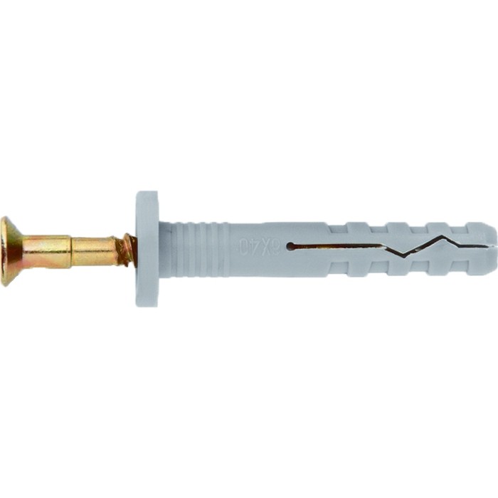 Дюбель-гвоздь полипропиленовый с цилиндрическим бортиком 8 x 140 мм, 100 шт Шурупь