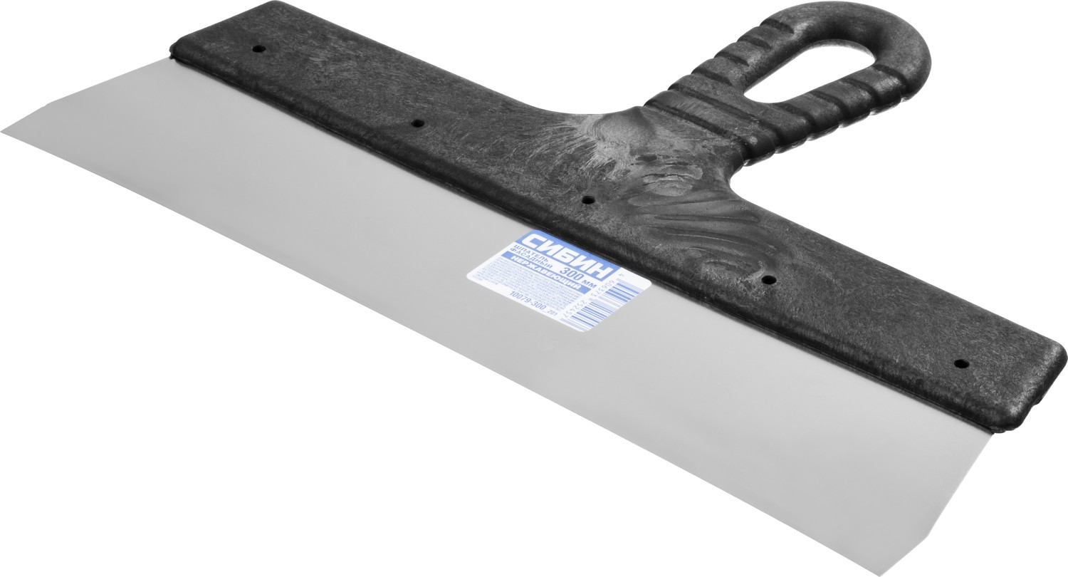 СИБИН 300 мм, пластиковая ручка, нержавеющий фасадный шпатель (10079-300)