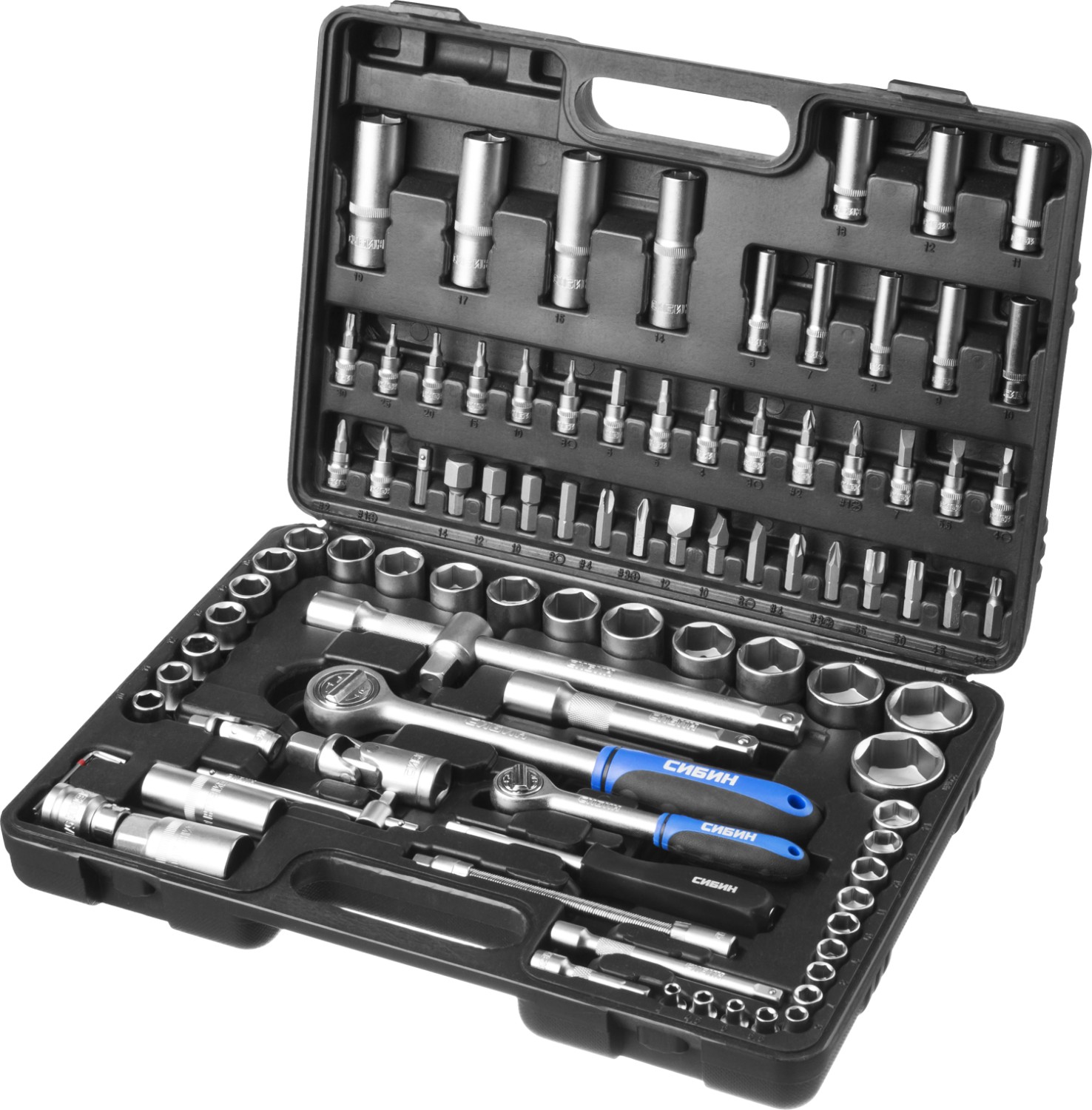 СИБИН 94 предм., (1/2″+1/4″), универсальный набор инструмента (27765-H94)