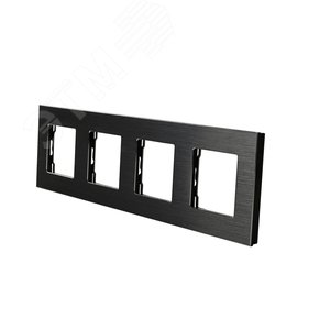 Рамка алюминиевая 4 поста черная (299х86мм)