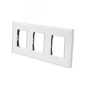 Рамка стеклянная 3 поста белая (228х86мм)