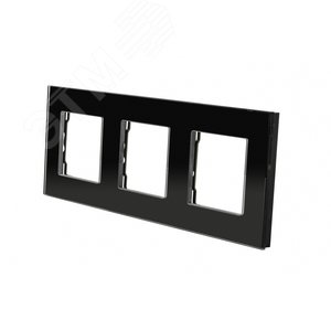 Рамка стеклянная 3 поста черная (228х86мм)