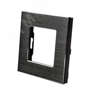 Рамка алюминиевая 1 пост черная (86х86мм)