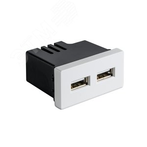 Модуль в рамку 2 USB-порта 2.4A белый (1/2)