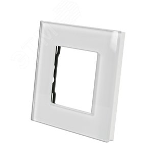 Рамка стеклянная 1 пост белая (86х86мм)