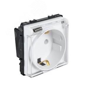 Розетка в рамку с крышкой IP44 белая (47х47мм)