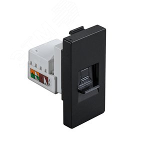 Модуль в рамку для Интернета черный CAT6 (1/2)