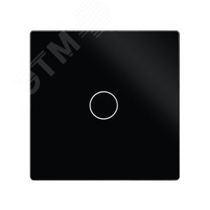 Панель выключателя стеклянная в рамку 1кл черная (47х47мм)