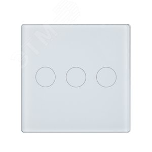 Панель выключателя стеклянная в рамку 3кл белая (47х47мм)