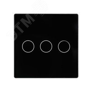 Панель выключателя стеклянная в рамку 3кл черная (47х47мм)