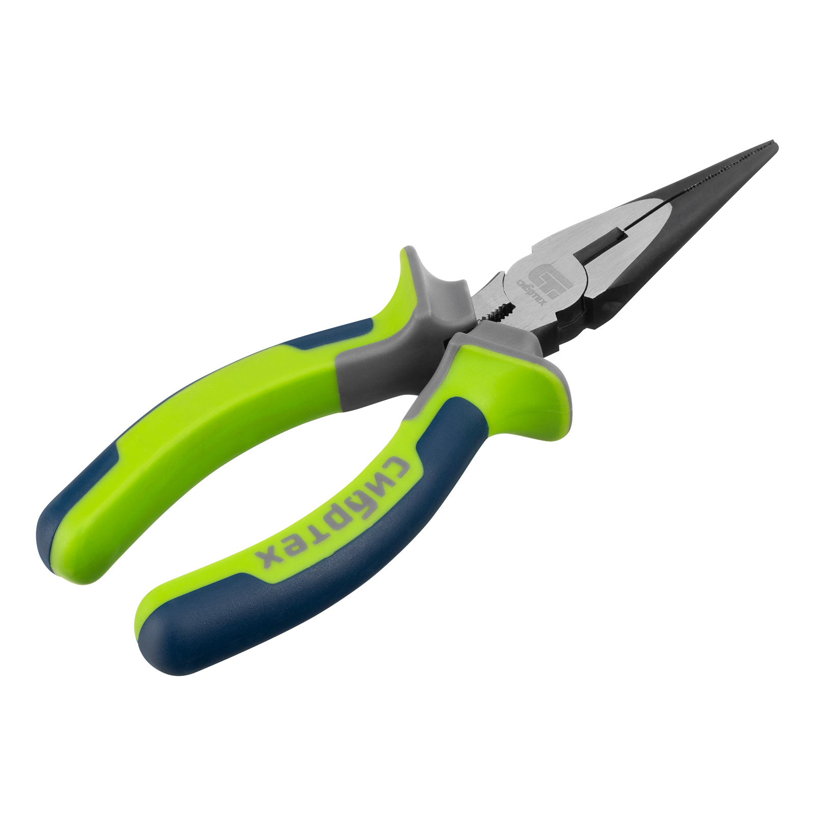 Длинногубцы прямые 160 мм, фосфатирование, трехкомпонентные рукоятки Сибртех