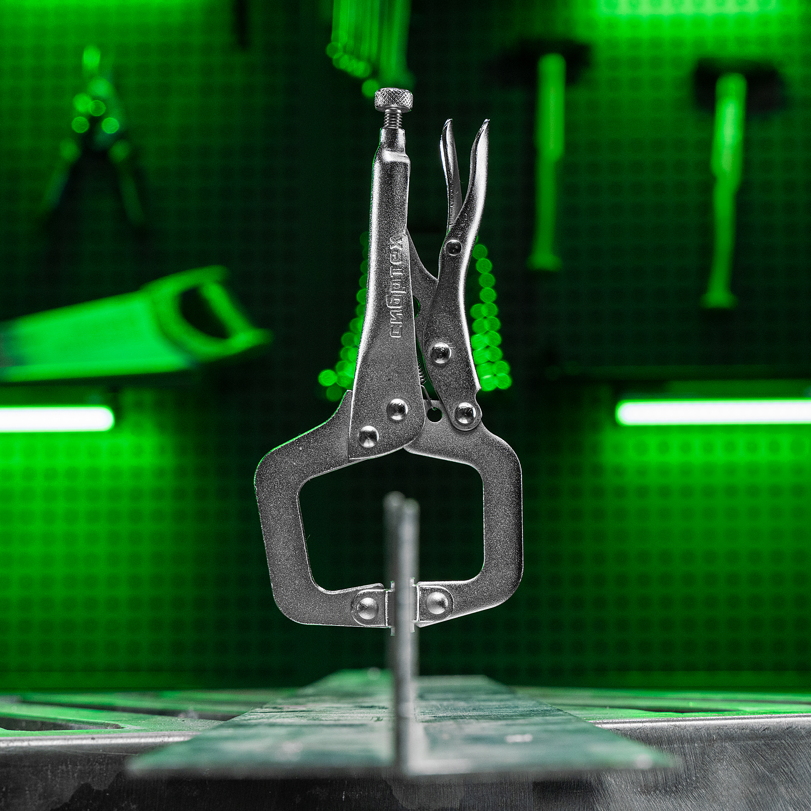 Зажим ручной, увеличенный захват, подвижные губки, 170 мм Сибртех