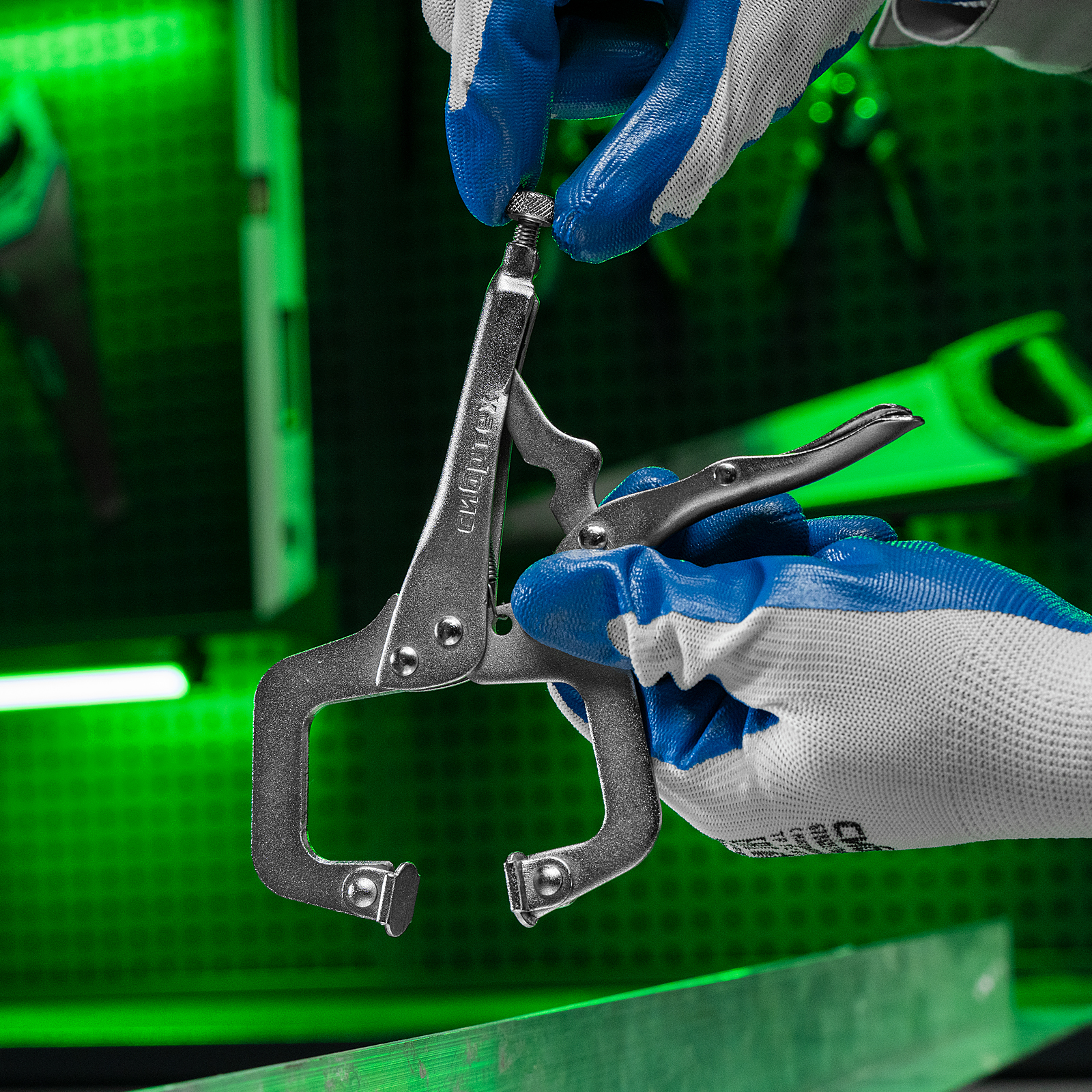 Зажим ручной, увеличенный захват, подвижные губки, 170 мм Сибртех