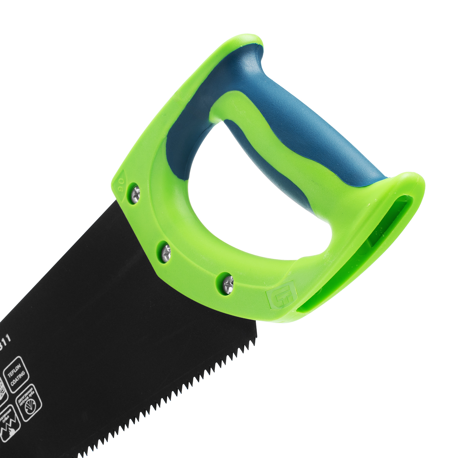 Ножовка по дереву "Зубец", 450 мм, 7-8 TPI, каленый зуб 2D, защитное покрытие, двухкомпонентная рукоятка Сибртех