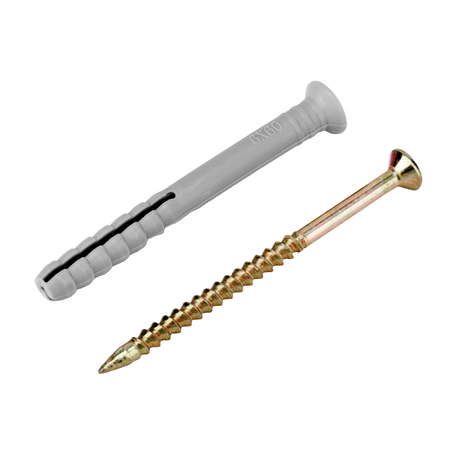 Дюбель-гвоздь полипропиленовый с потайным бортиком 6 х 60 мм, 200 шт Сибртех