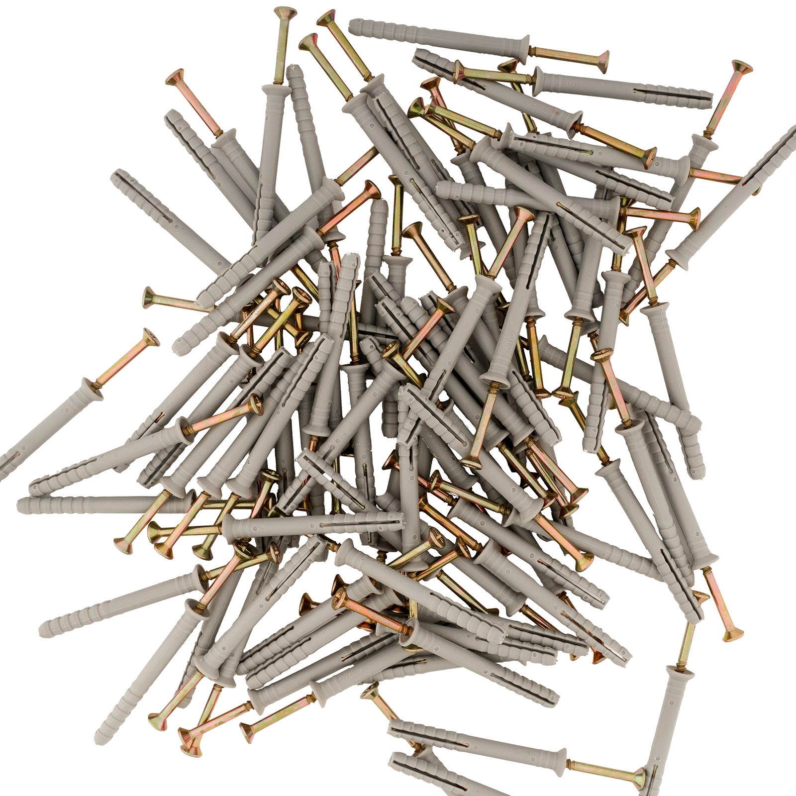 Дюбель-гвоздь полипропиленовый с потайным бортиком 6 х 60 мм, 200 шт Сибртех