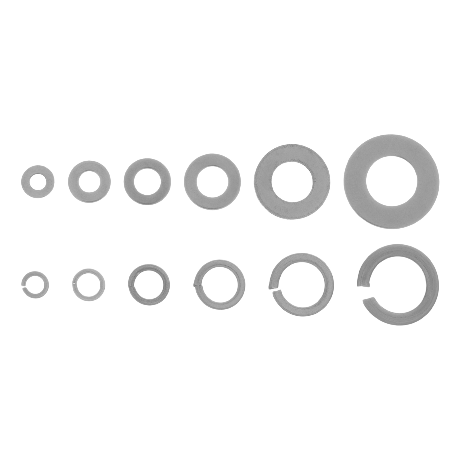 Набор шайб и гроверов, D шайб: 3, 4, 5, 6, 8, 10 мм D гроверов: 3, 4, 5, 6, 8, 10 мм, 350 предметов Сибртех