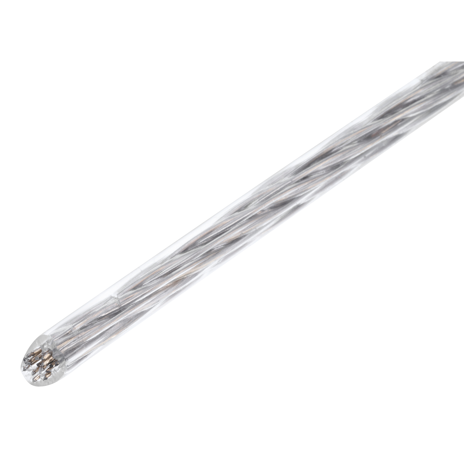 Трос металлополимерный прозрачный ПР-3.0, толщина 3.0 мм, моток 20 метров Сибртех