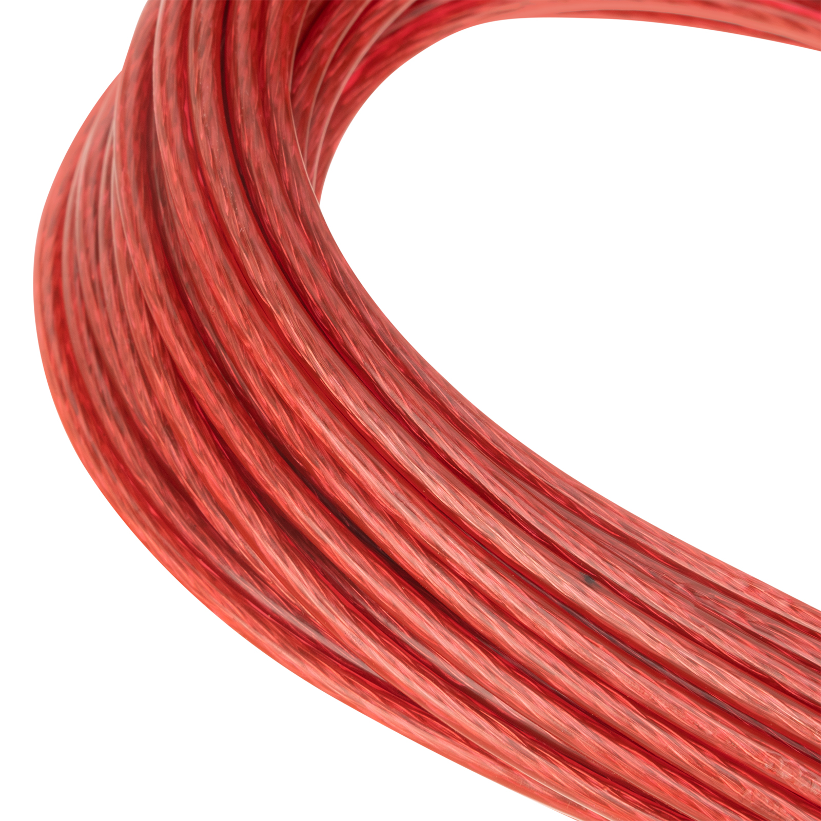 Трос металлополимерный красный ПР-3.0, толщина 3.0 мм, моток 20 метров Сибртех