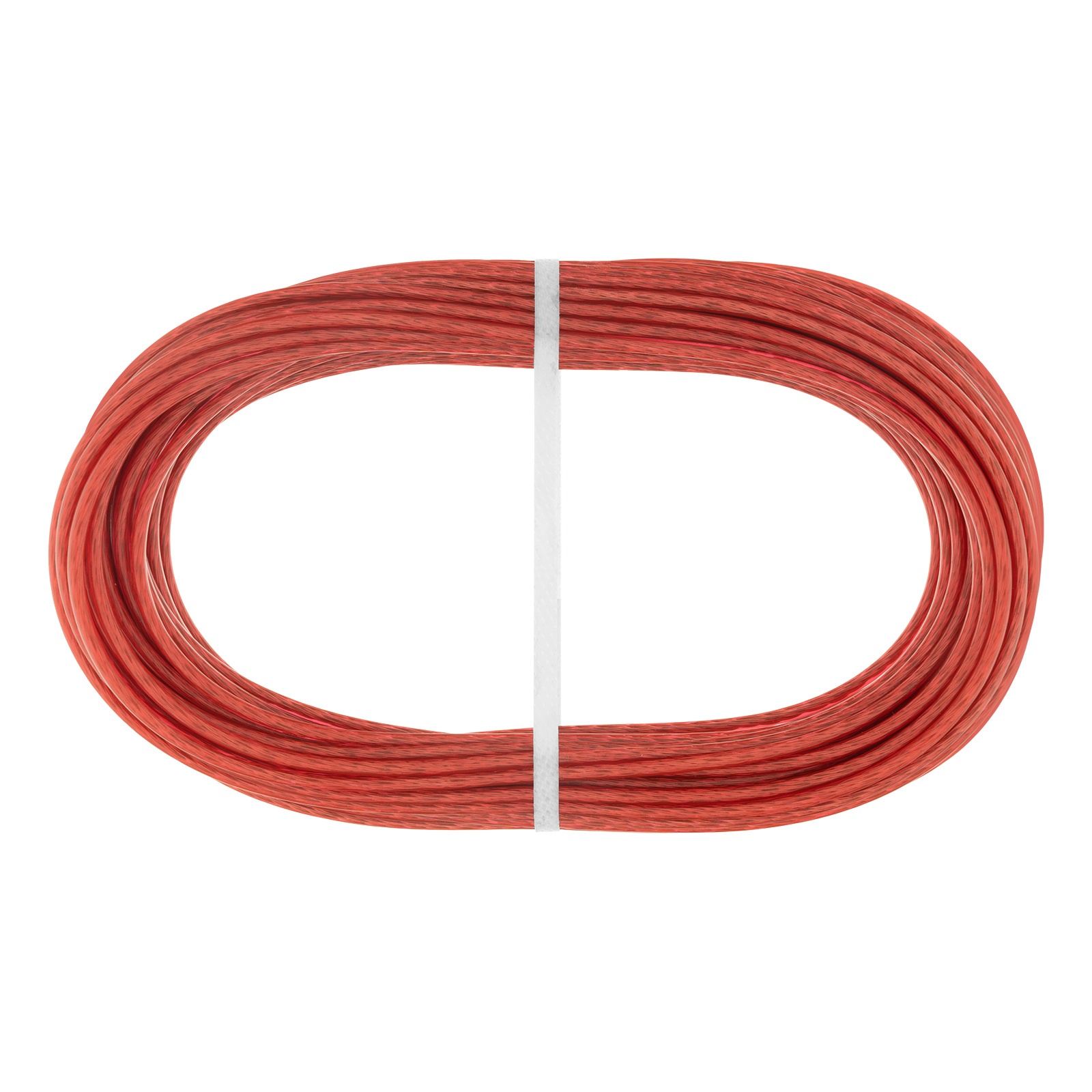Трос металлополимерный красный ПР-3.0, толщина 3.0 мм, моток 20 метров Сибртех
