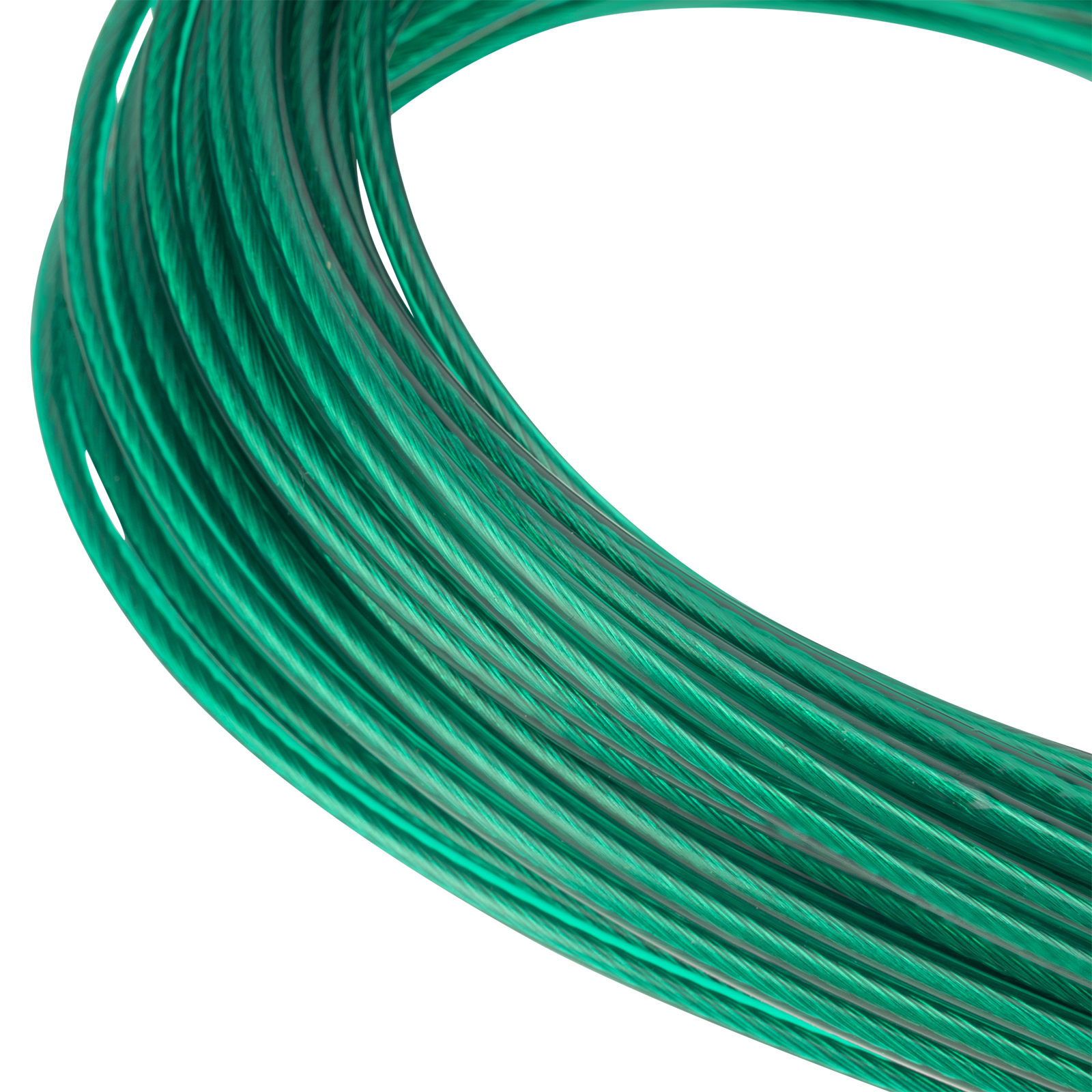 Трос металлополимерный зеленый ПР-2.5, толщина 2.5 мм, моток 20 метров Сибртех