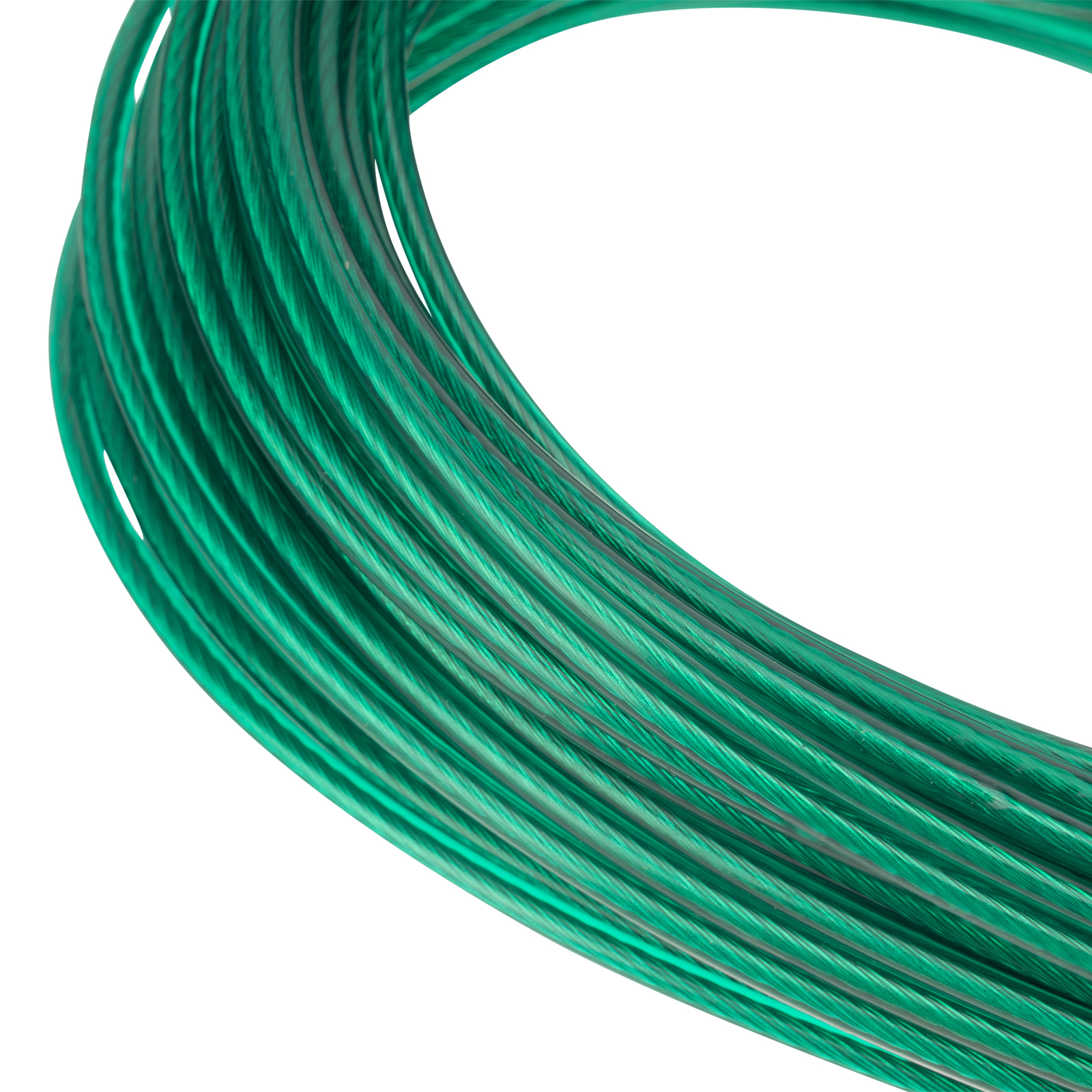 Трос металлополимерный зеленый ПР-3.0, толщина 3.0 мм, моток 20 метров Сибртех